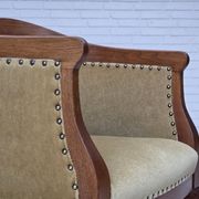 1960s, Danish side/children's armchair, light green furniture velour, oak w
