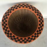 Rattan tripod sewing basket 1960