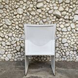 White leather armchair, Tito Agnoli for Matteo Grassi, Italy, 1970-80s