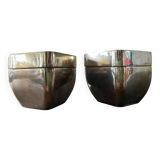 Art Deco silver-plated jewellery box pair