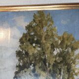 "The Birches" Original oil on wooden panel