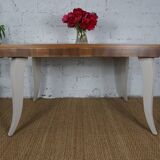 Dining table with art deco extensions revamped curved legs