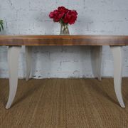 Table à manger avec rallonges art déco relookée pieds galbés