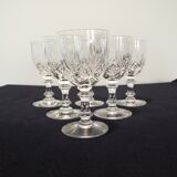 6 baccarat crystal port glasses, circa 1910.