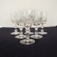 6 baccarat crystal port glasses, circa 1910.
