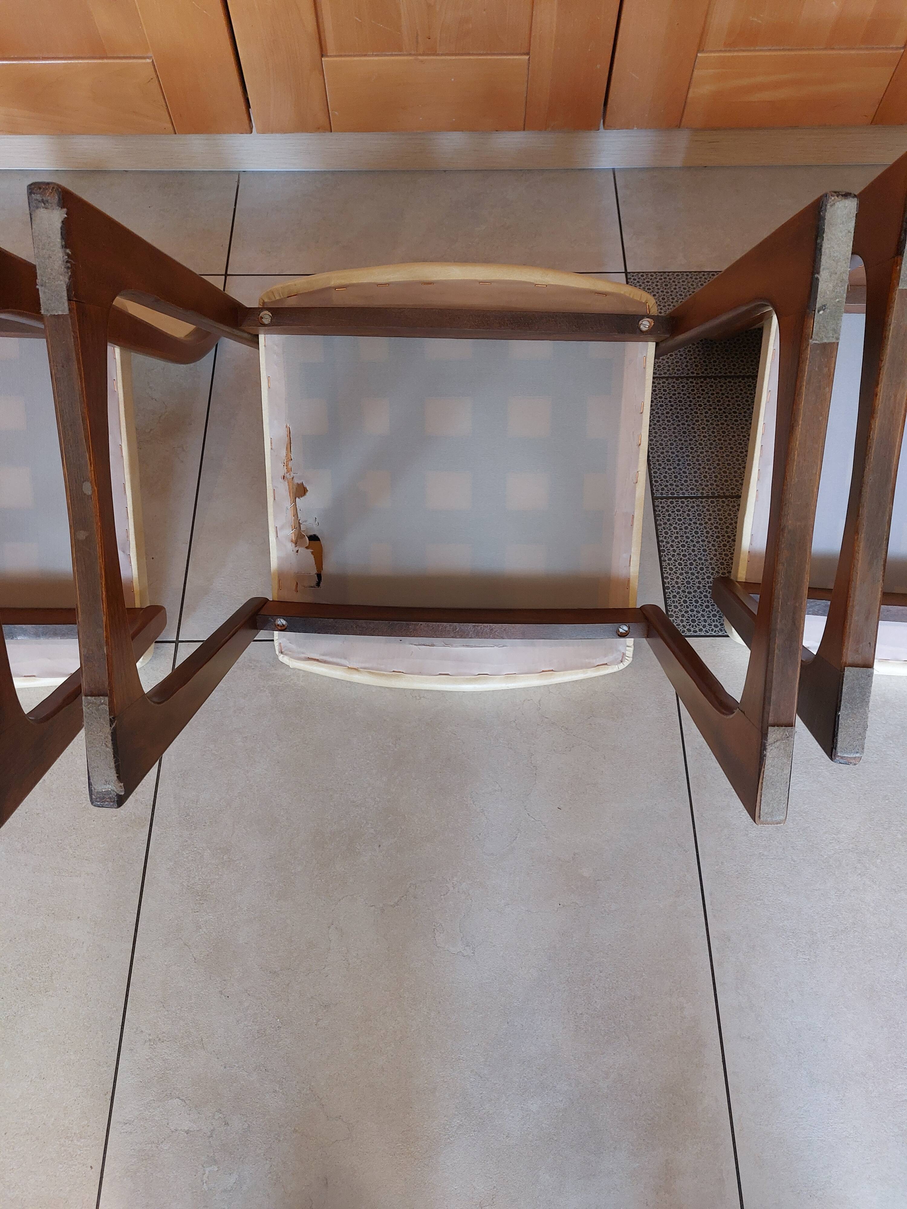4 sled chairs, vintage