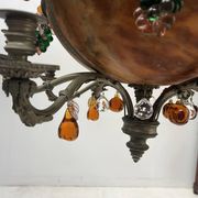 Napoleon III chandelier in bronze and alabaster with eight light arms, 19th century.