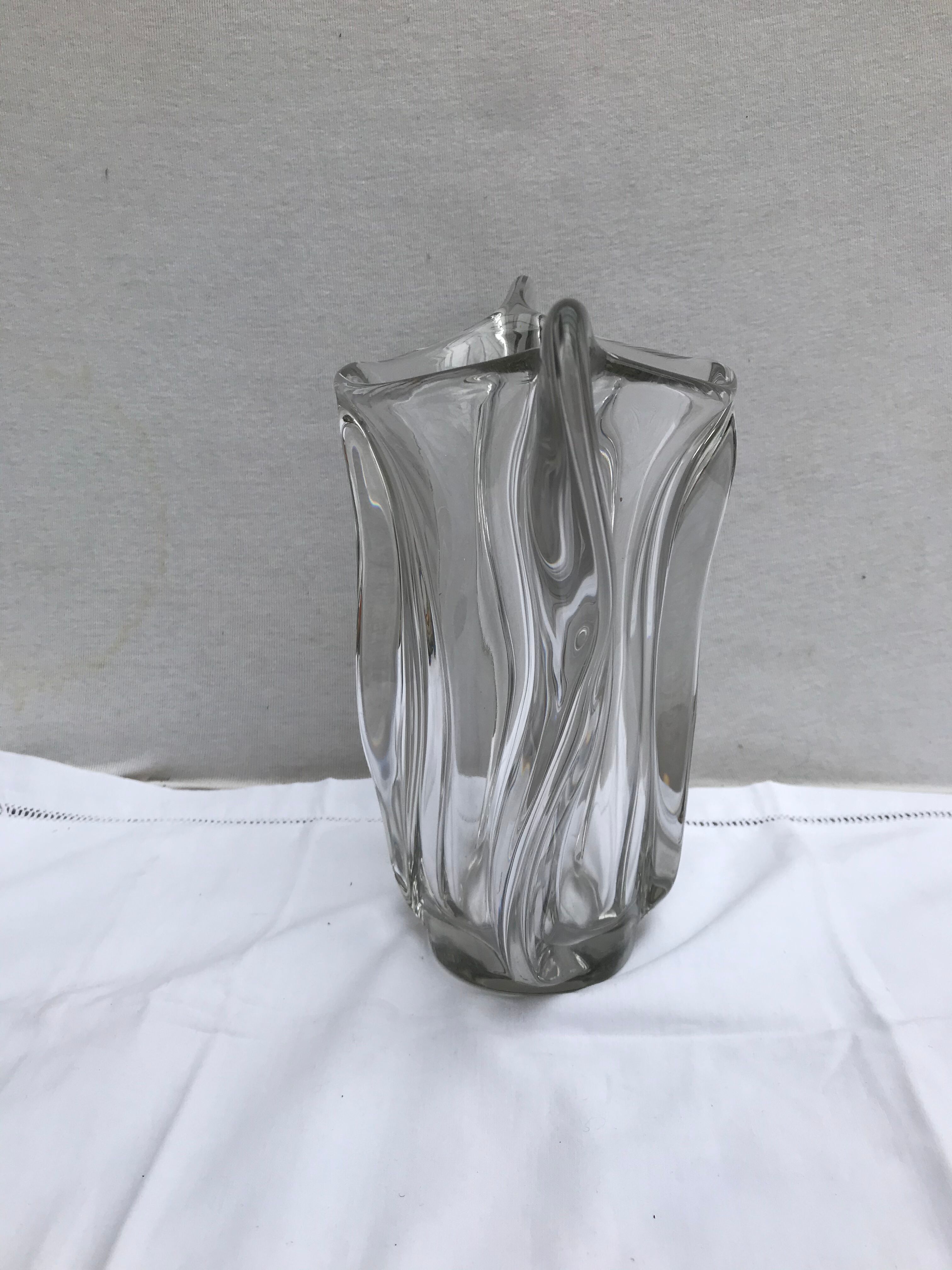 Ancient vase shape cut glass mold transparent design vintage
