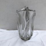 Vase ancien forme coupe verre moule transparent design vintage