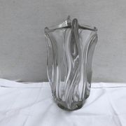 Vase ancien forme coupe verre moule transparent design vintage