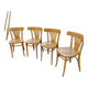 4 bistro chairs in solid blond wood, Fischel style