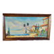 huile sur toile 1950 signée Lutz paysage côtier