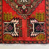 Small Vintage Turkish Rug 101x47 cm, Short Runner, Tribal, Shabby, Mini Carpet