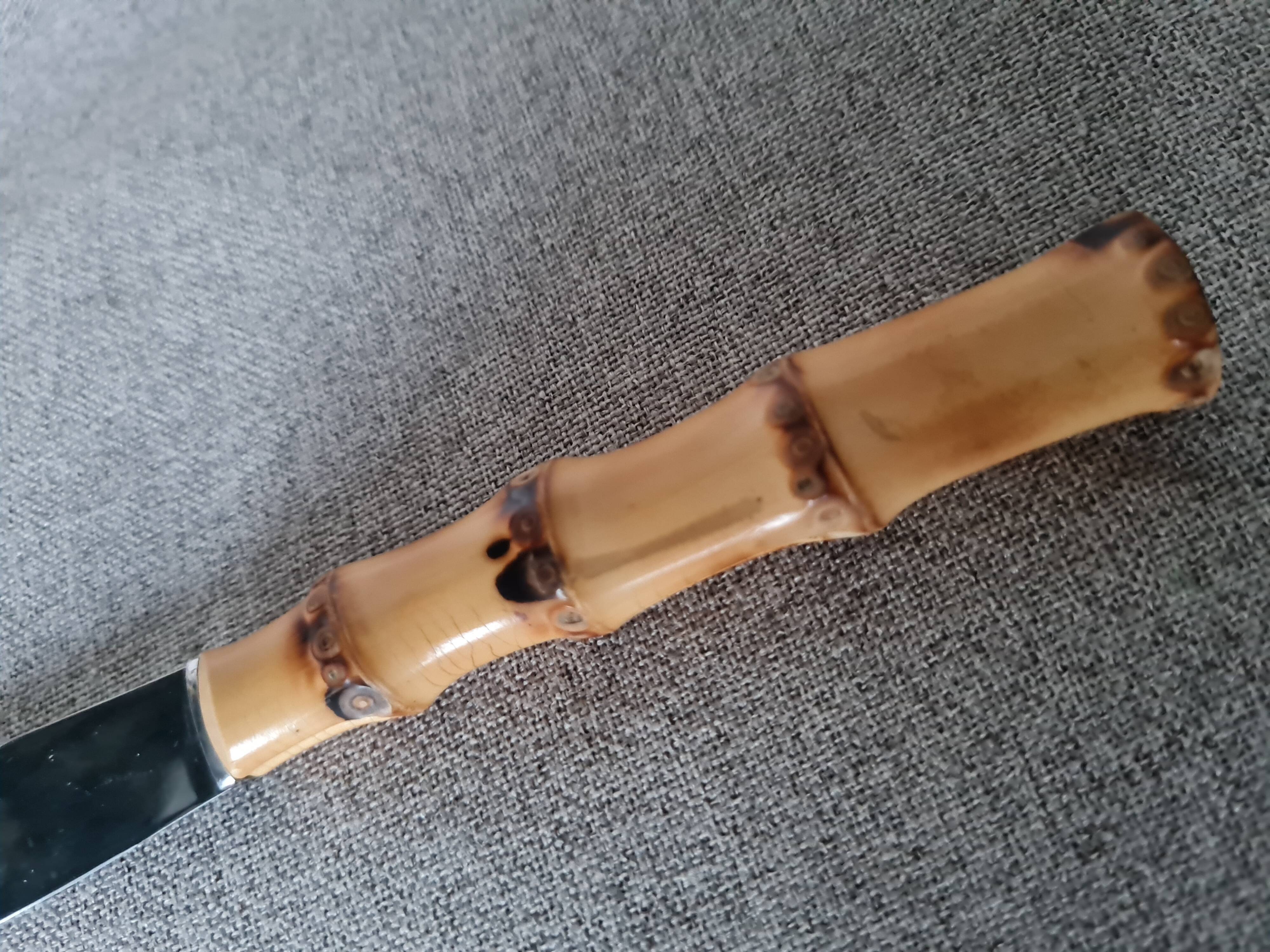 Bamboo handle cheese knife