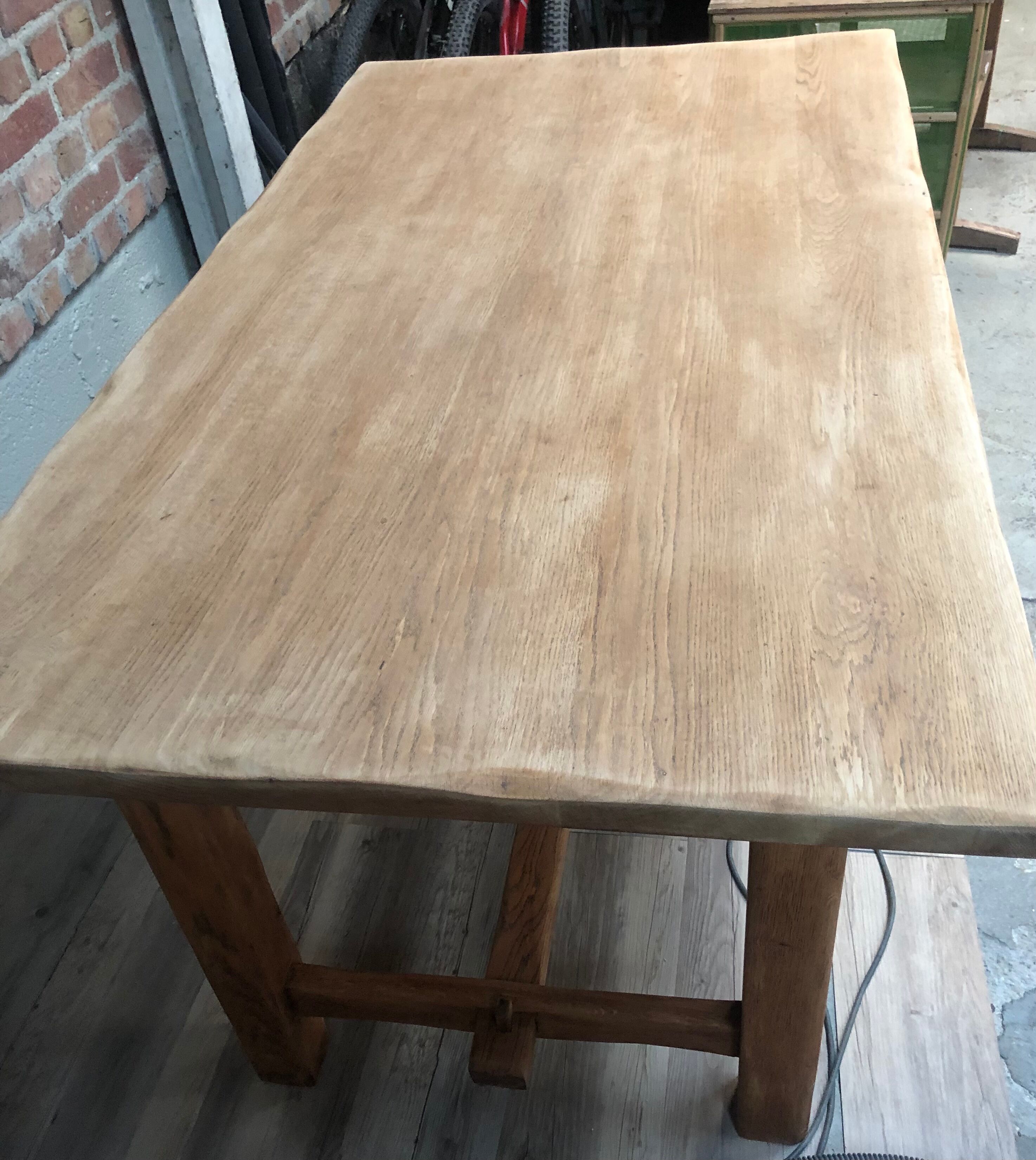 Old artisanal farmhouse table solid oak