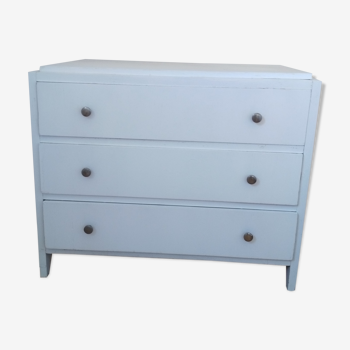 Commode blanche 3 tiroirs en pin