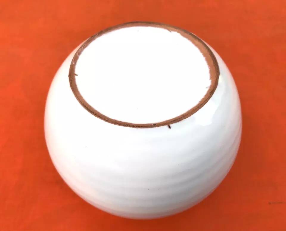 1960s glazed terracotta ball vase