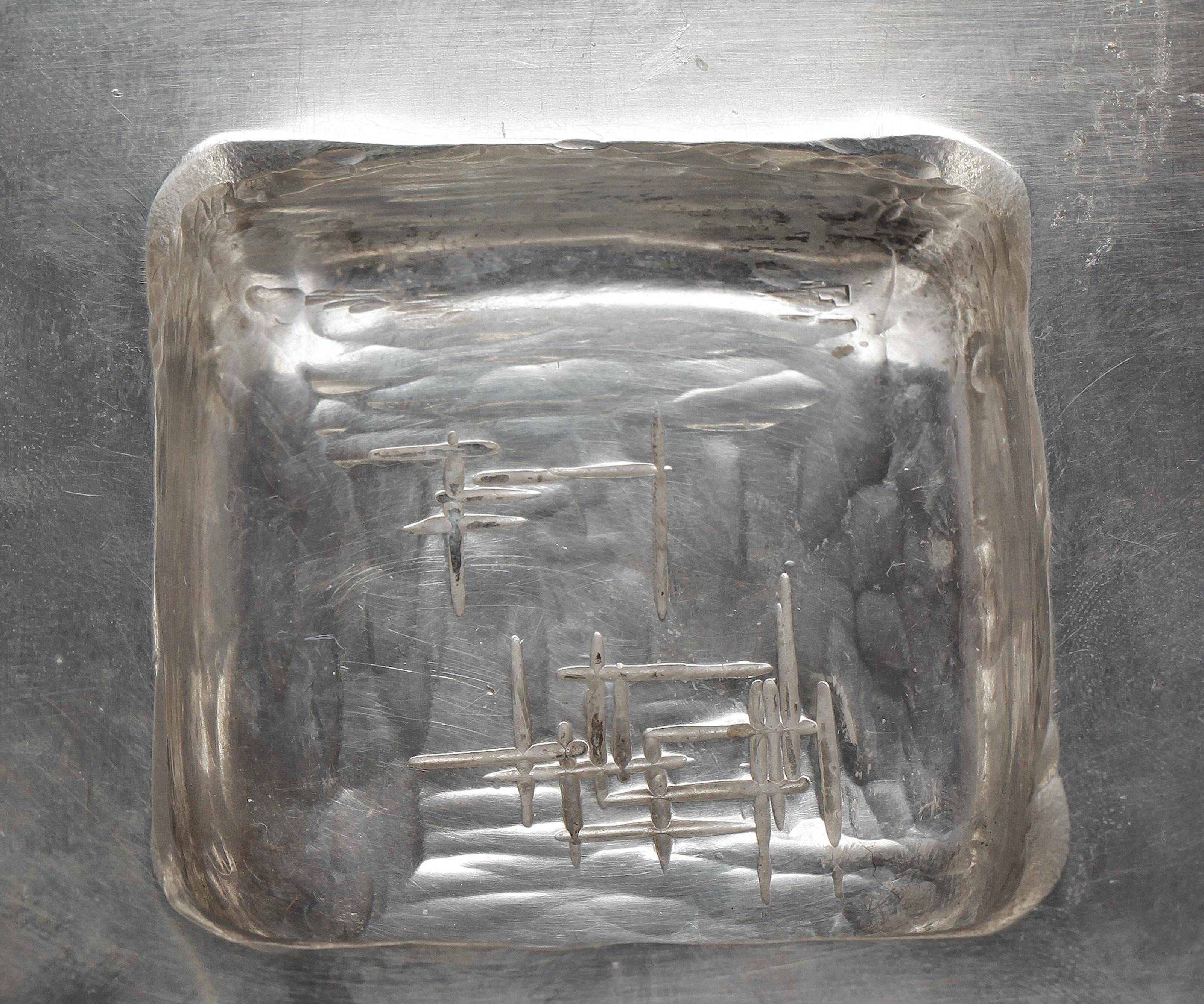 Rey Urban sterling silver ashtray, Sweden, 1970, signed and stamped.