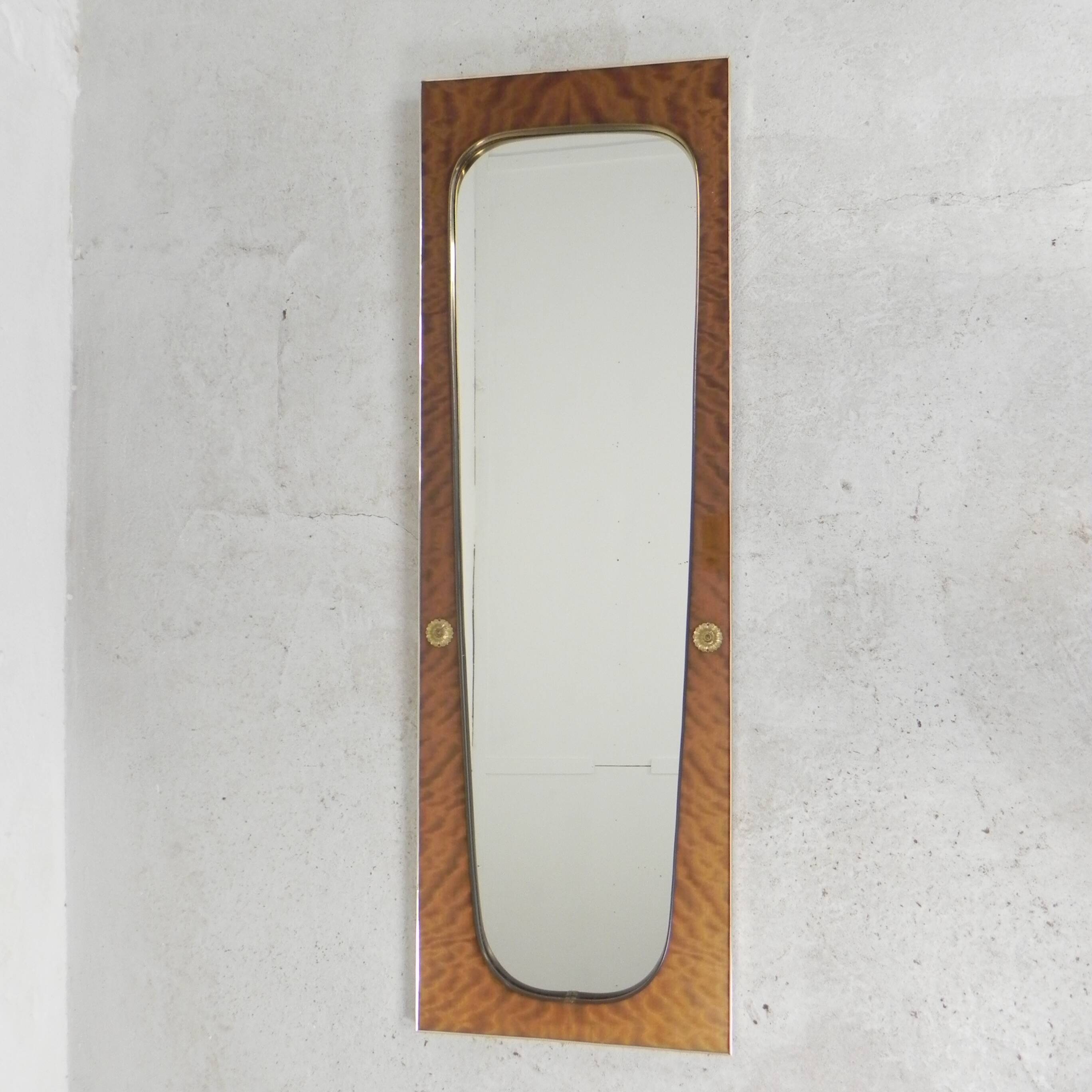 Large vintage oval mirror, 1960s