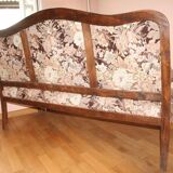Ancienne banquette provençale tissu cloute & bois massif 3 places