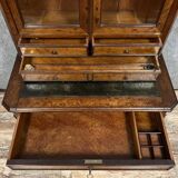 Restoration period mahogany desk and display case