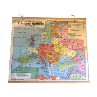 Vintage school map no. 545 France from 1939 to 1945