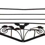 1950s wrought-iron wall cloakroom with 4 hooks and hat racks