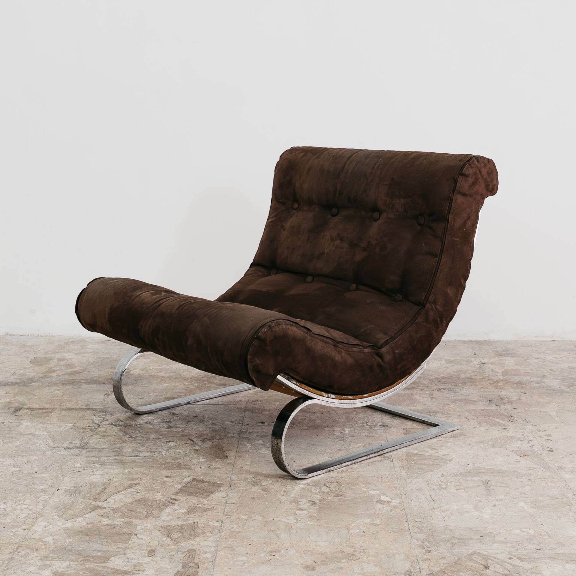 Renato Balestra Cinova 1973 Poltrona Design Acciaio Cromato Modernaria