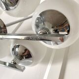Space Age chandelier, Italian design, chrome and glass