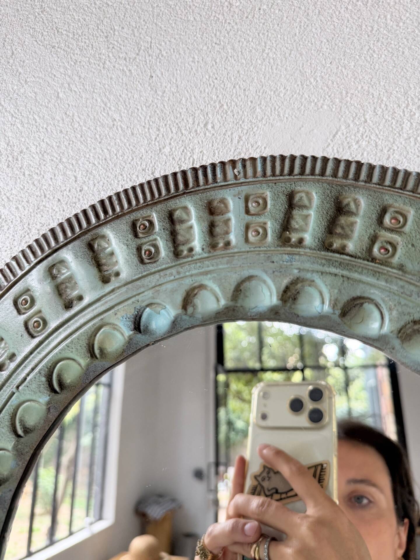 Art mirror Italy in ceramic from the 90s.