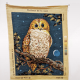 Vintage tapestry "The watchman" with cross stitch. In perfect condition.