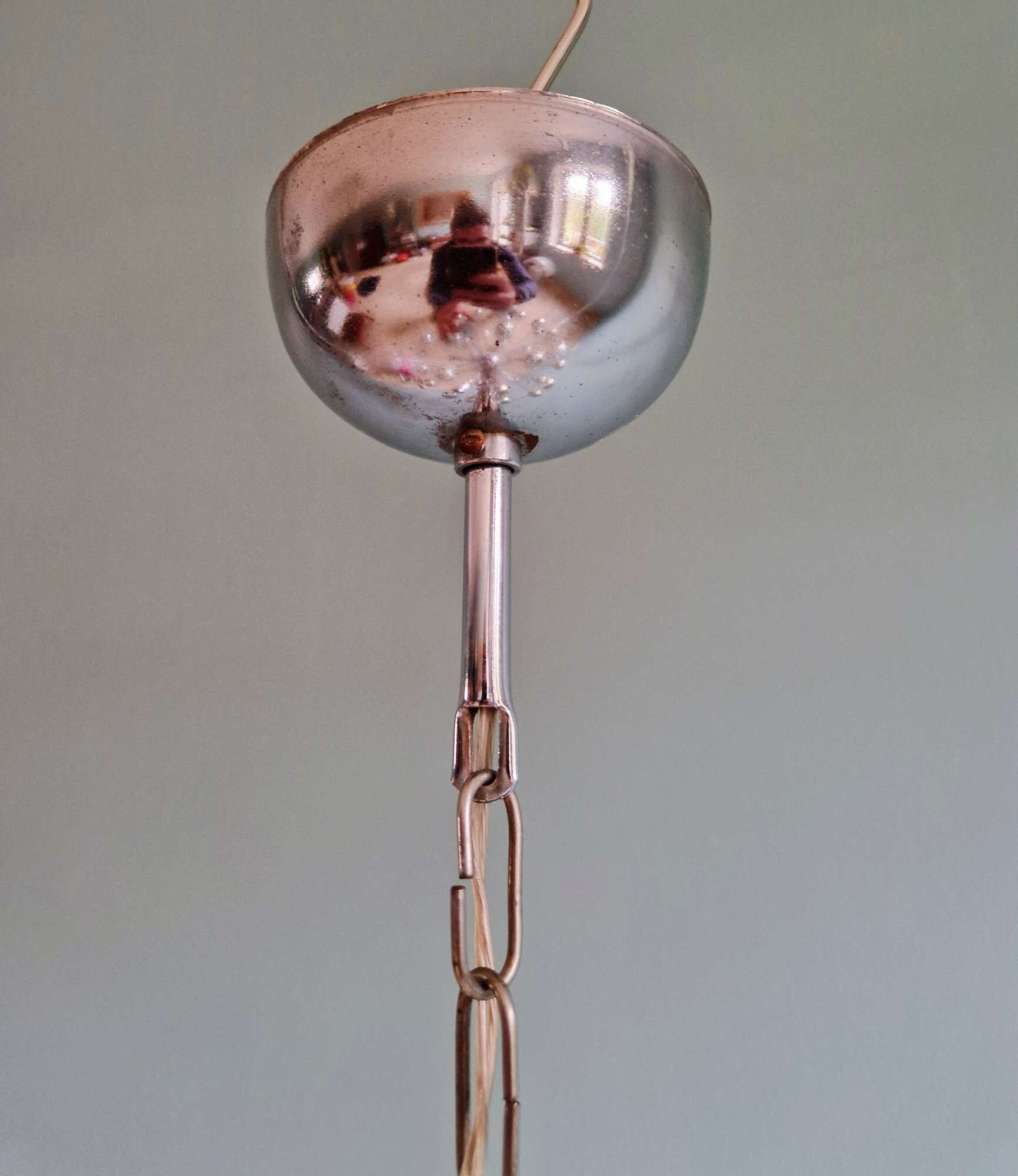 Sputnik chandelier in chromed metal, Space Age design, 1960