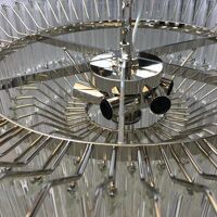 Contemporary clear triedro murano glass chandelier