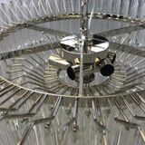 Contemporary clear triedro murano glass chandelier