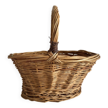 Panier vintage en osier tressé