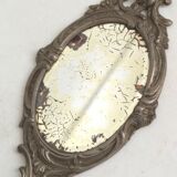 Pewter hand mirror