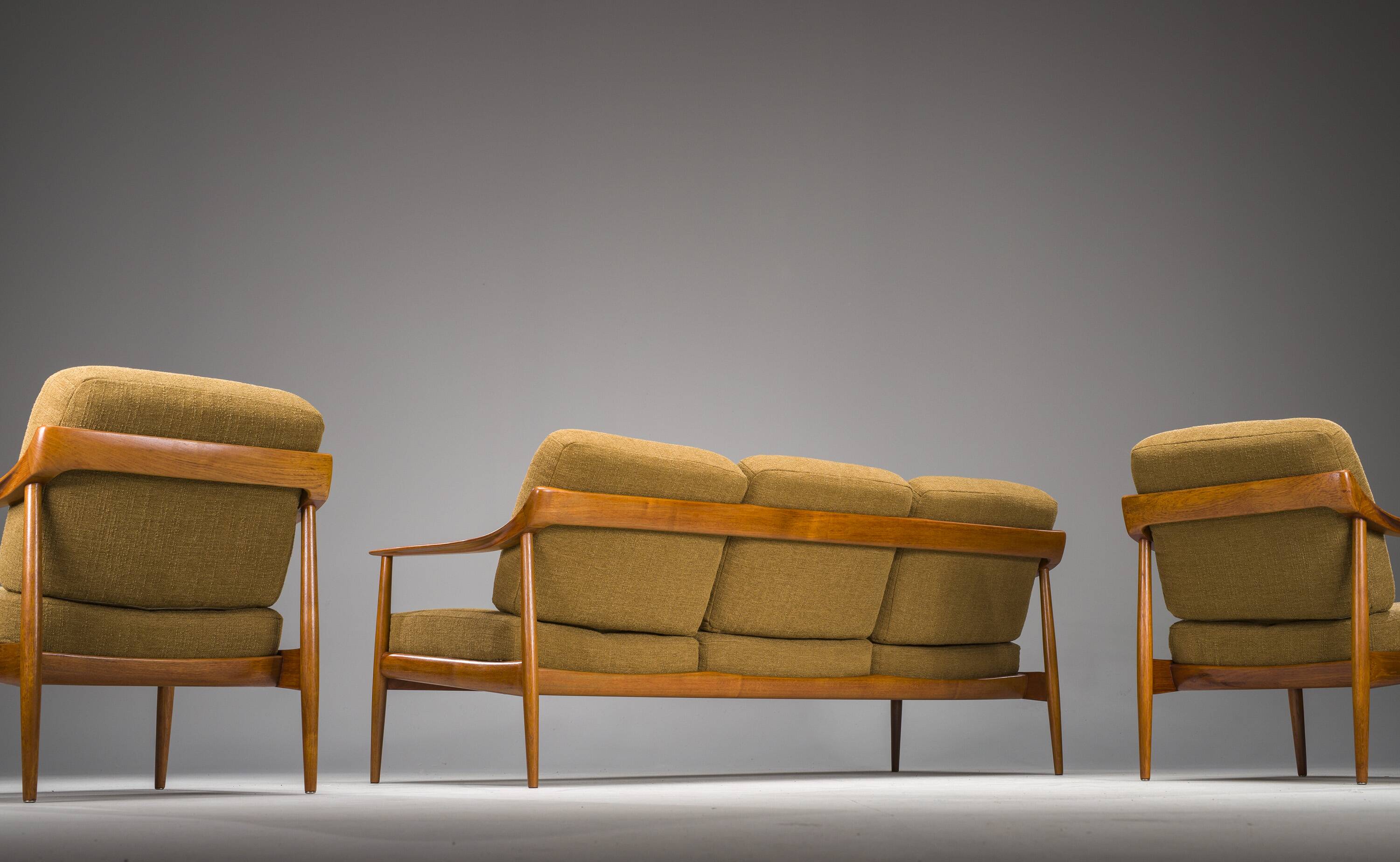 Mid-Century Lounge Chairs and 3-Seater Sofa by Walter Knoll Antimott, 1960