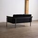 Horst Brüning Model 6912 two seater sofa in black leather for Kill International, Germany 1967