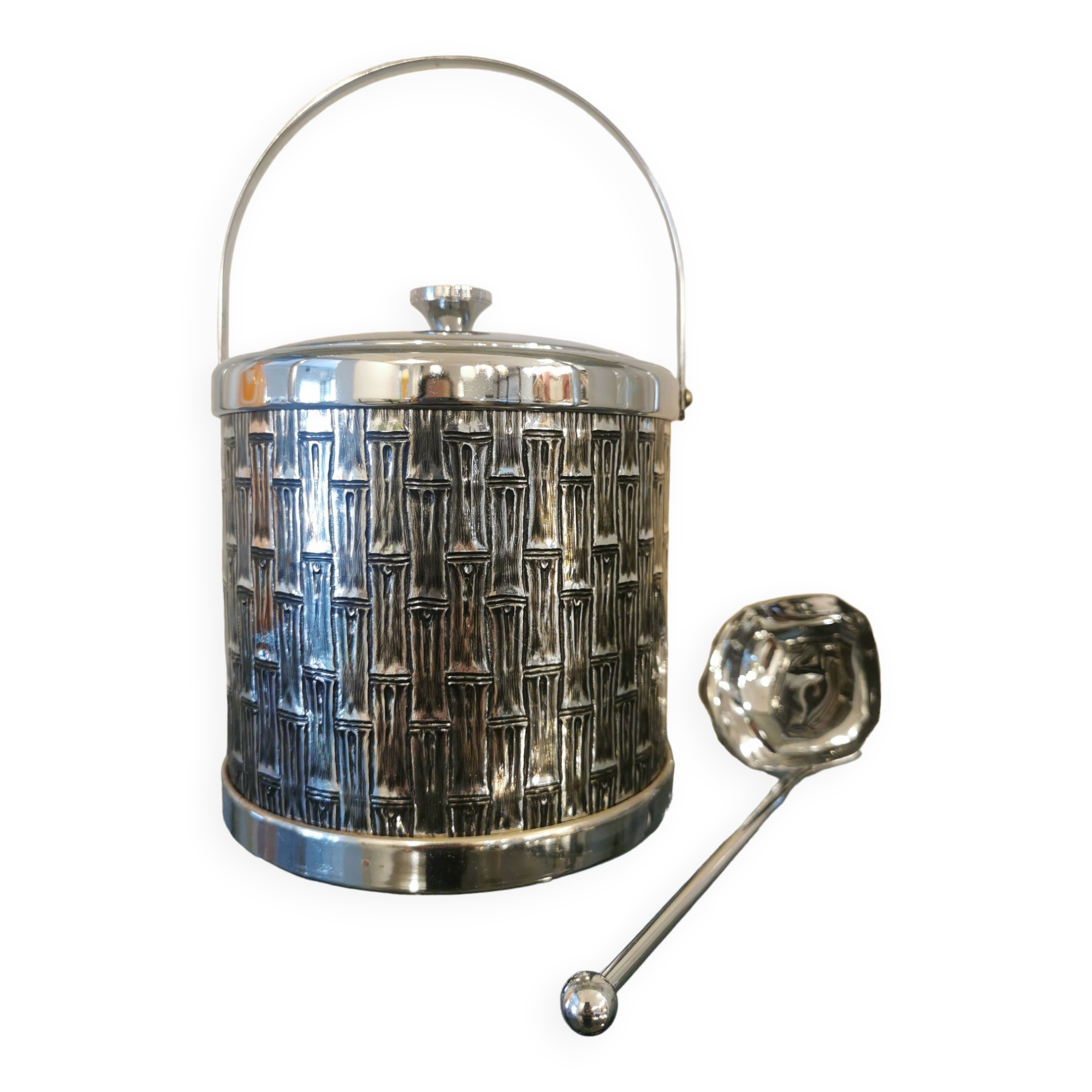 Vintage bamboo ice bucket 70s