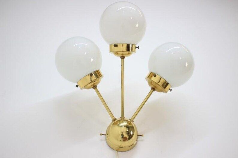 Space age sputnik brass wall lamps, 1970s, more pieces available