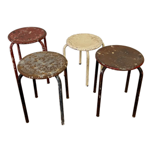 lot de 4 tabourets métal