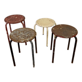 Set of 4 vintage metal stools