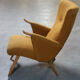 50s 60s Danish armchair has ears golden