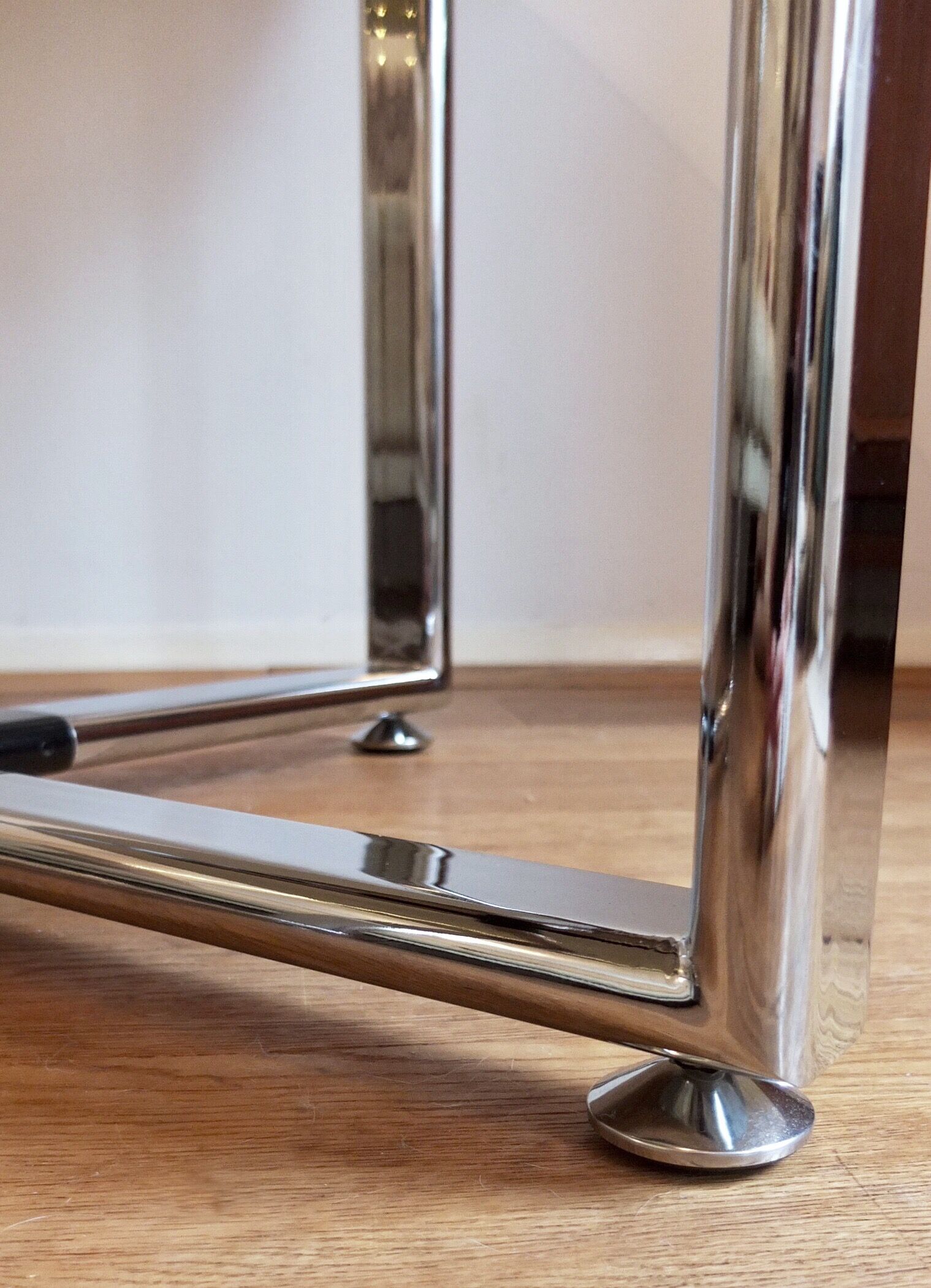 An Excellent Vintage 1970’S Chrome And Smoked Glass Round Dining Table