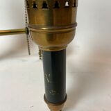 Wall wall light in gilded brass and white opalines