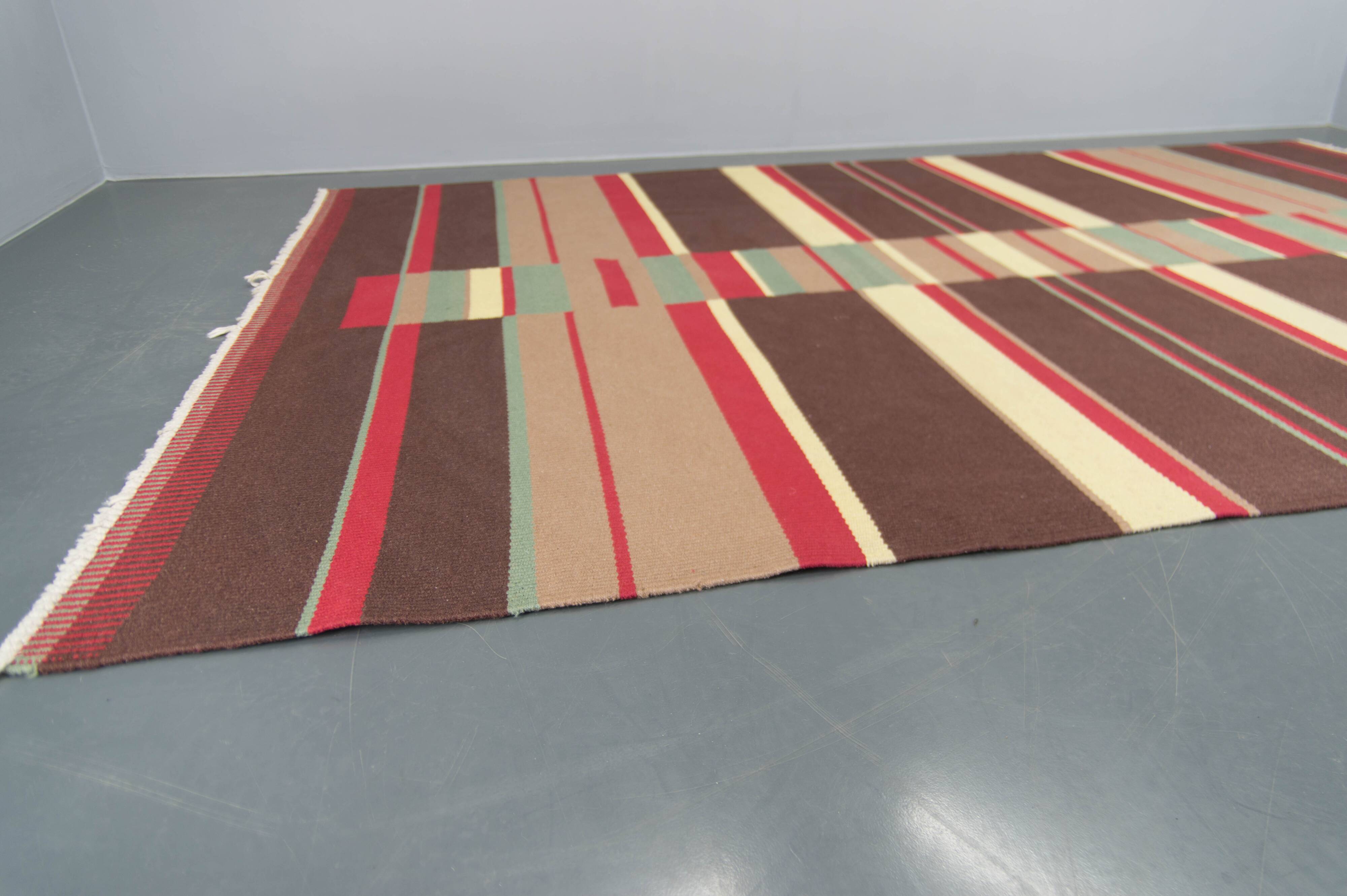 Rare Abstract Modernist Carpet by Antonin Kybal, 1948