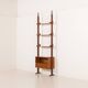 Italian floor to ceiling wall unit or room divider in teak, 1960s