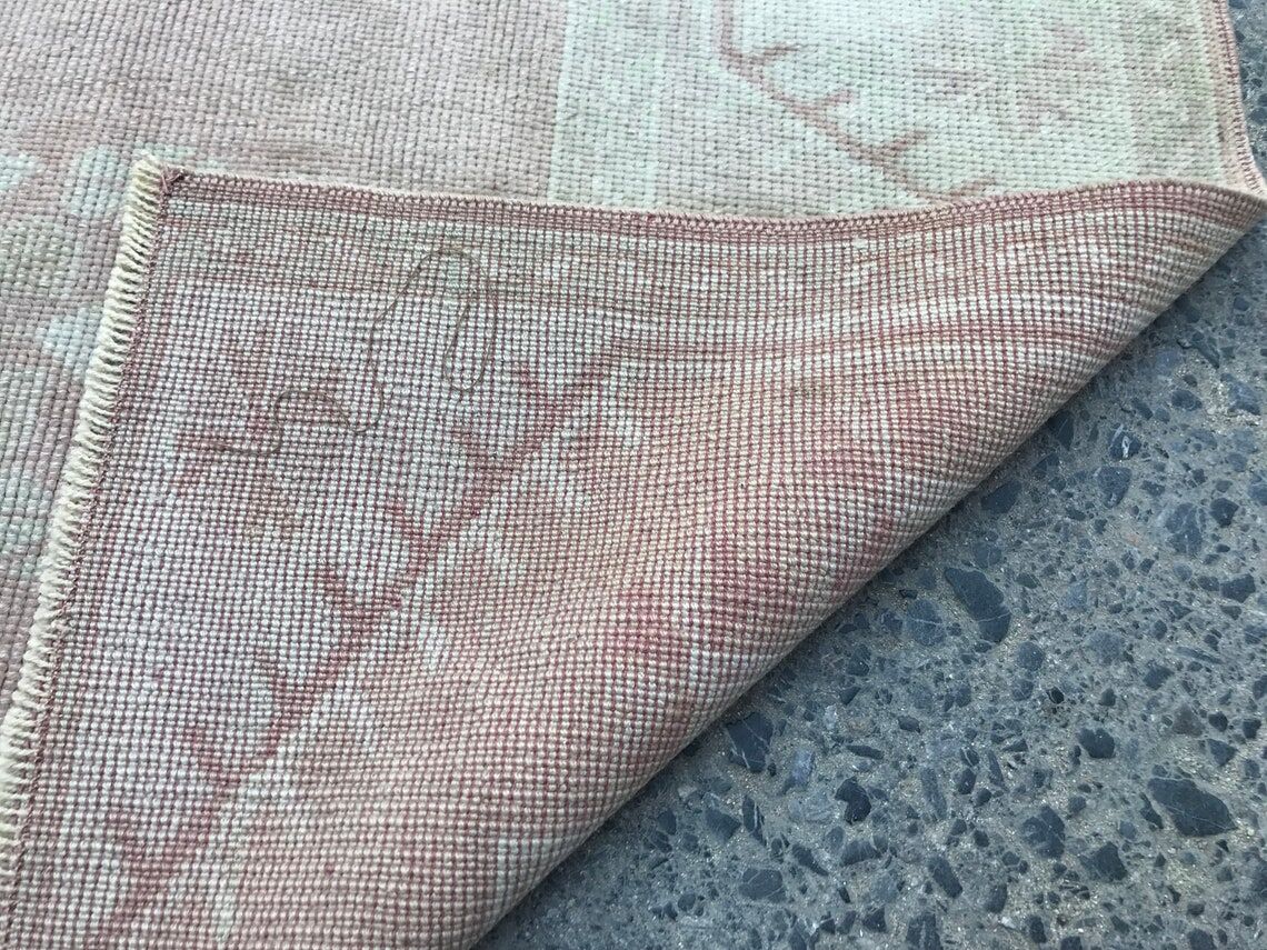 Handmade muted oushak hallway runner 280 X 85 cm