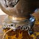 Caryatid lamp in bronze from 1900, Art Nouveau style, with a beautiful glass shade.