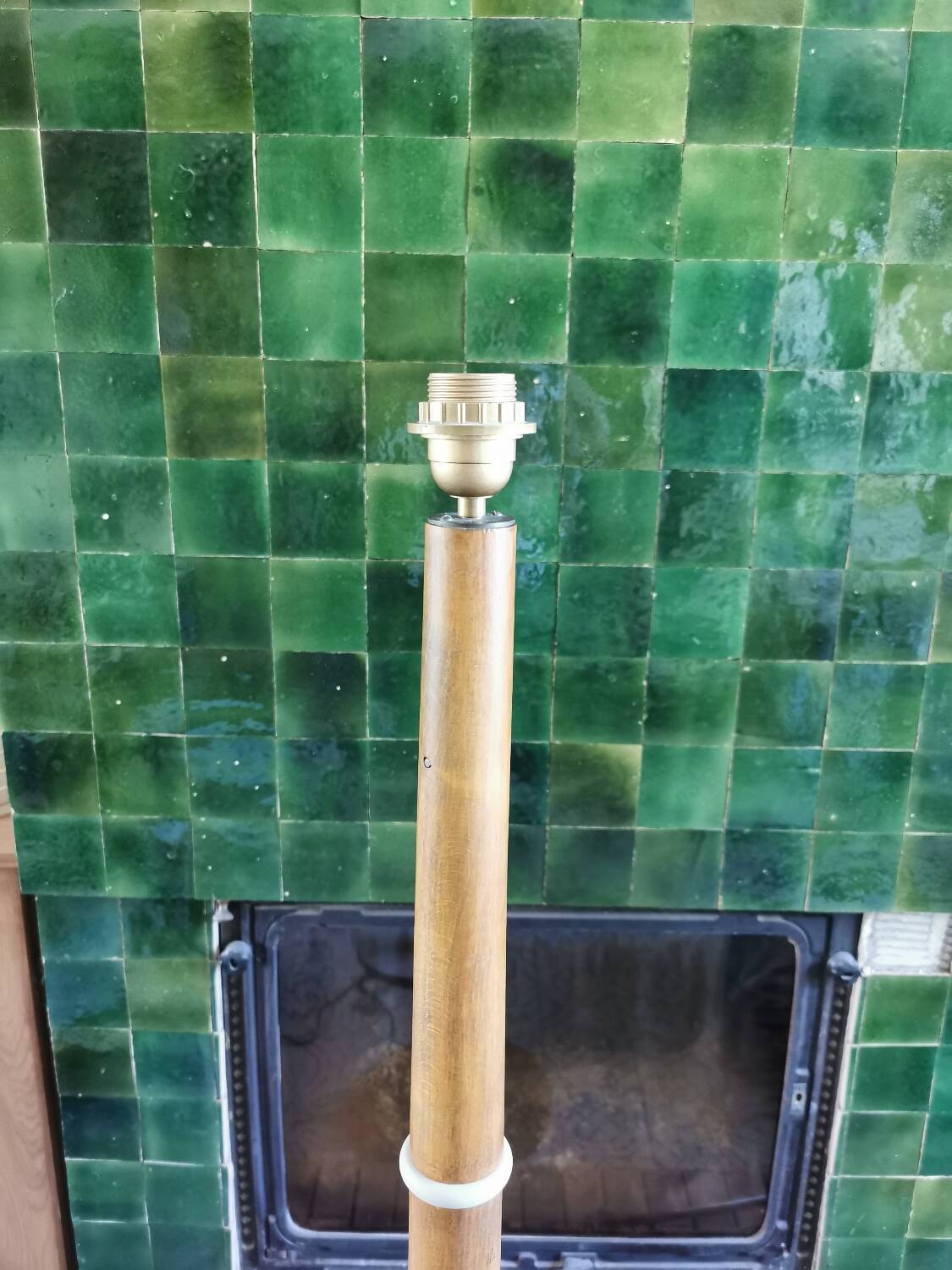 Art deco wooden floor lamp